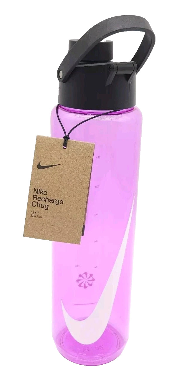 New Nike Water Bottle Recharge Chug 32oz BPA Free Pink Purple Swoosh