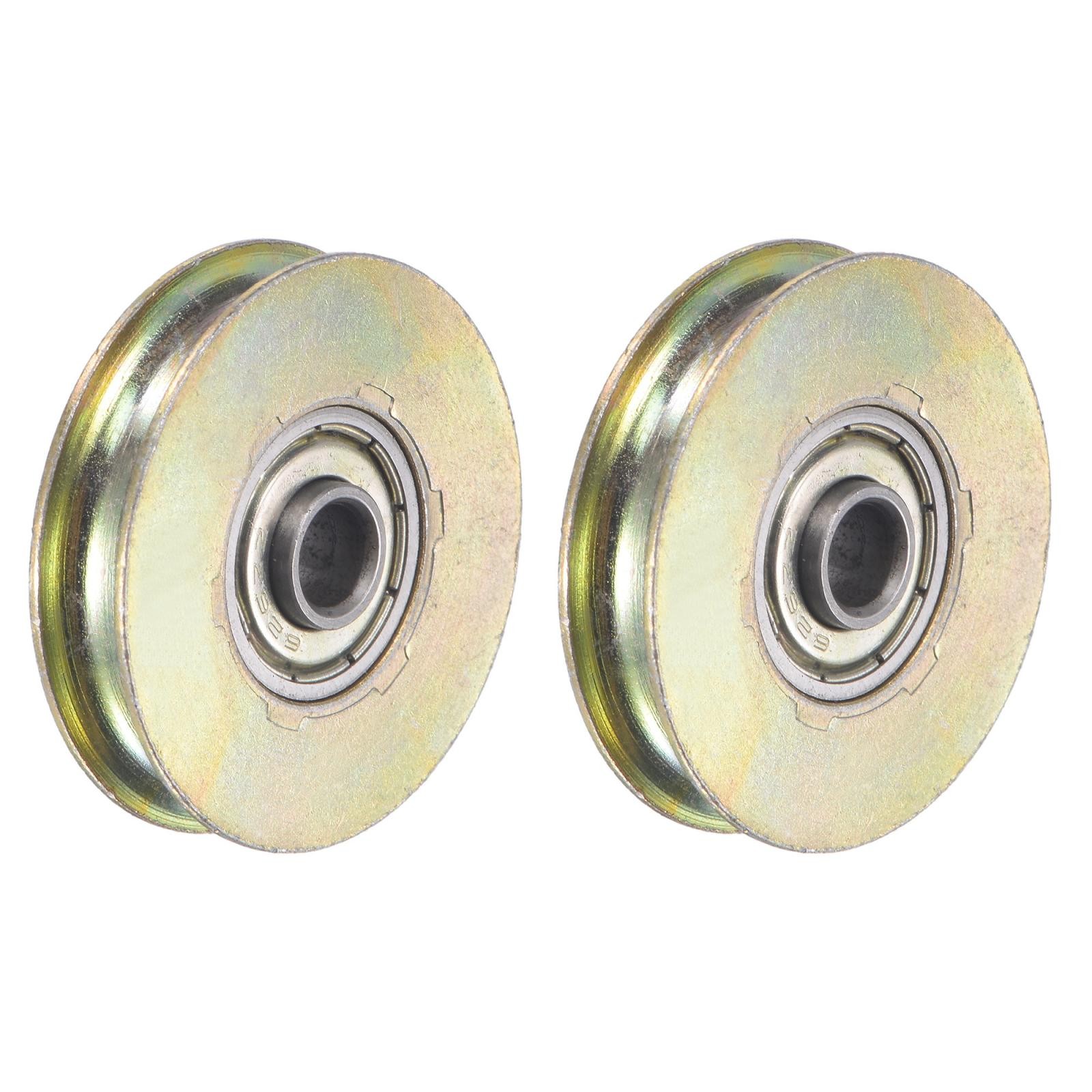 Sliding Door Roller U Groove 6.4mm Shaft Hole 38mm Diameter, Bearing Steel, 2pcs
