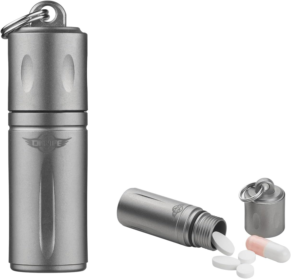 Otacle H1 Mini Keychain Pill Holder, Titanium Pill Container Waterproof Pill Cas
