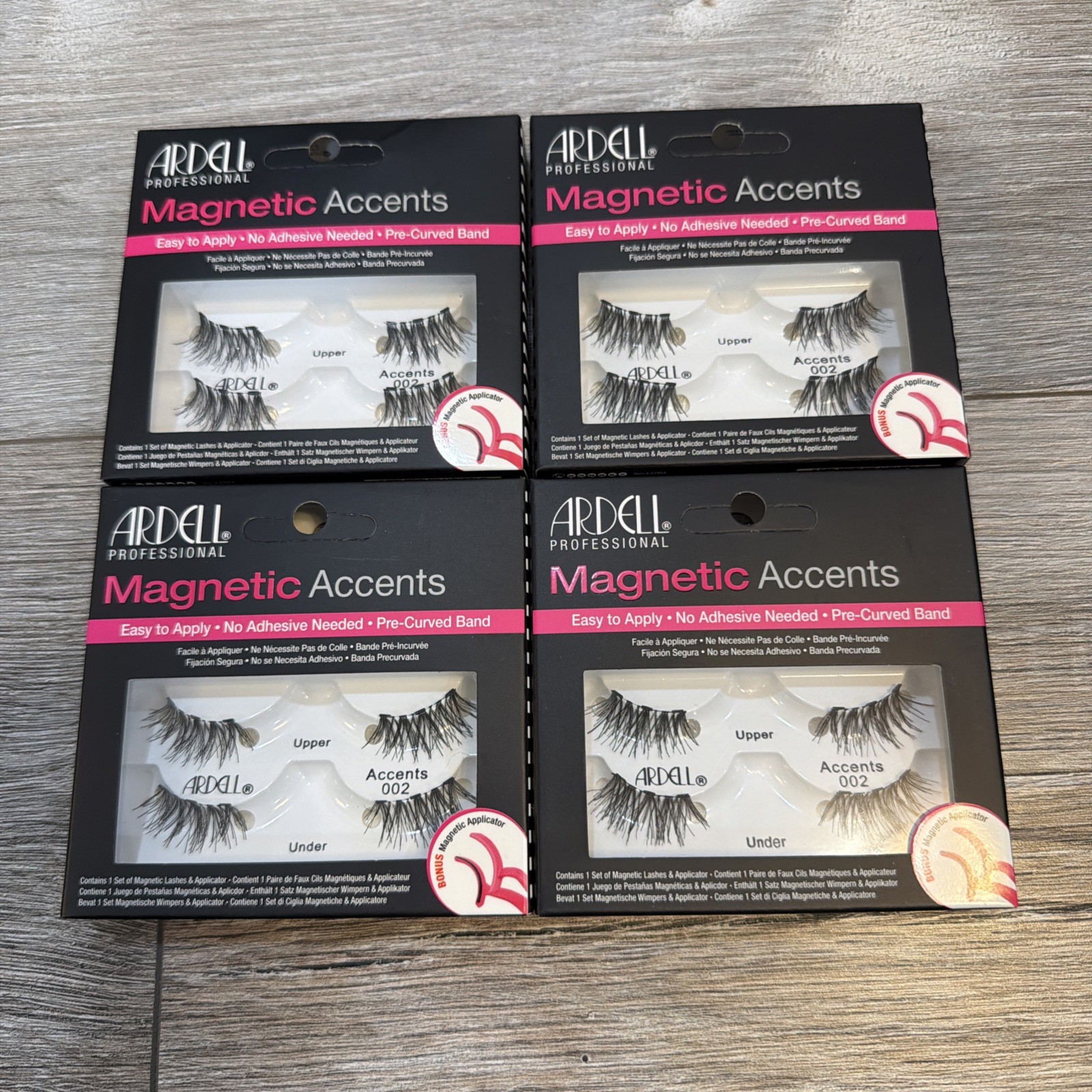4 Sets Ardell Professional Magnetic Lashes Accents 002 No Glue Needed