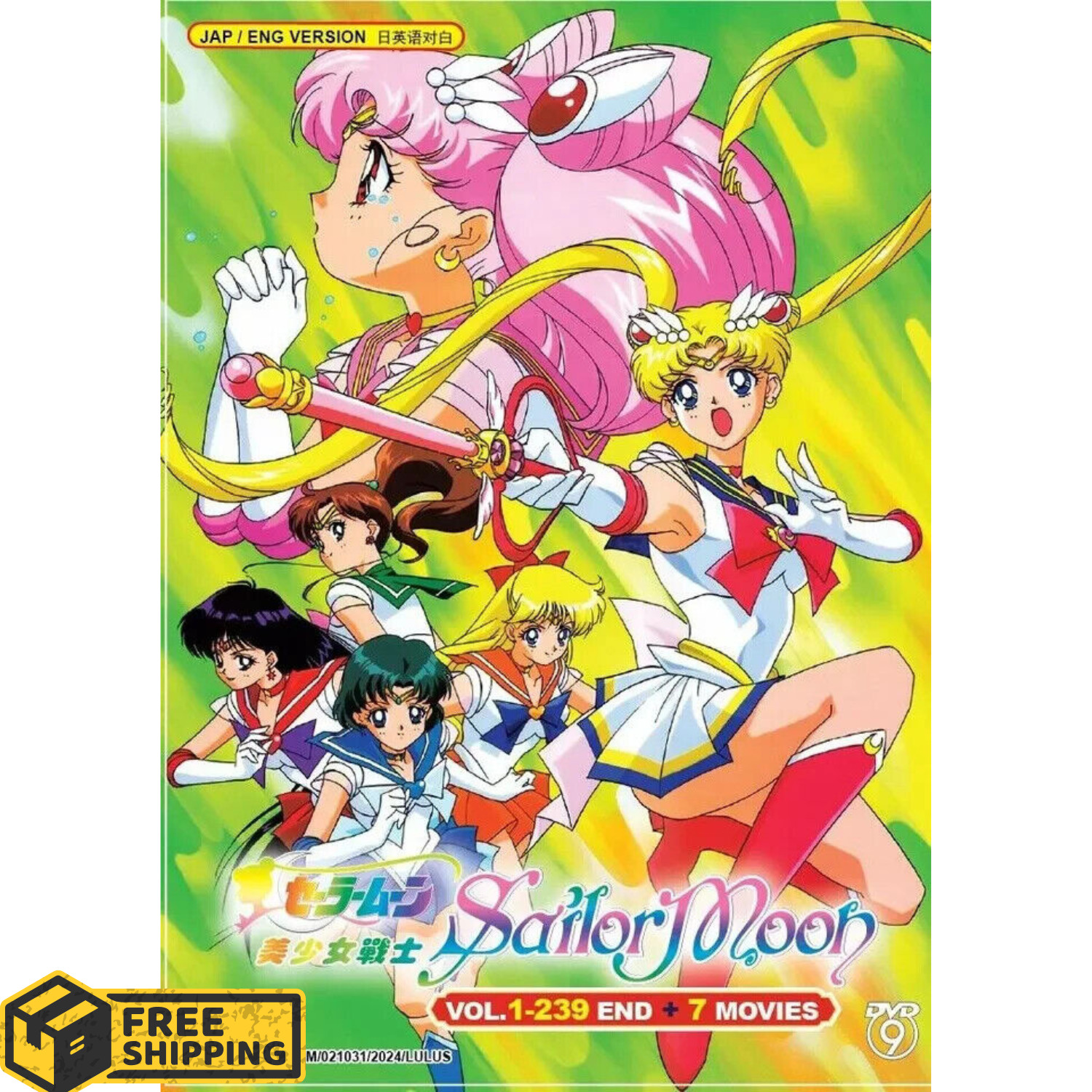 SAILOR MOON Complete Set Sea 1-6 vol 1-239 End + 7 Movie ANIME DVD English Dub