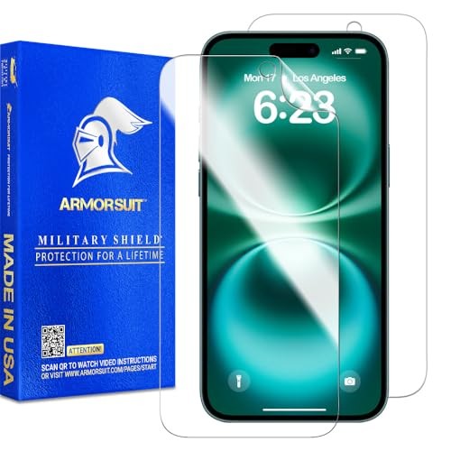 2 Pack for iPhone 16 Screen Protector Case iPhone 16 6.1" Case Friendly