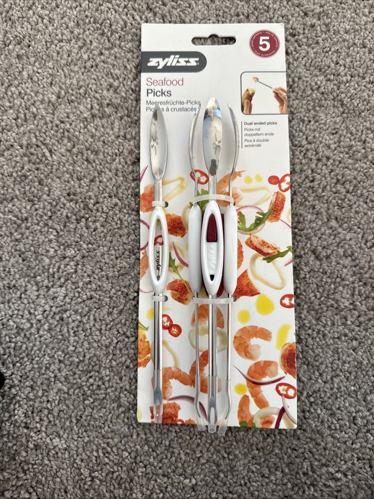 Zyliss Seafood Picks Set of 4 dual ended stainless steel picks Brand New