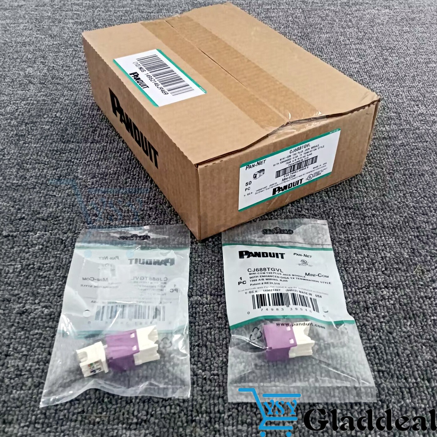 For Panduit Giga TX Cat6 jack Purple CJ688TGVL BOX OF 50. Free shipping！