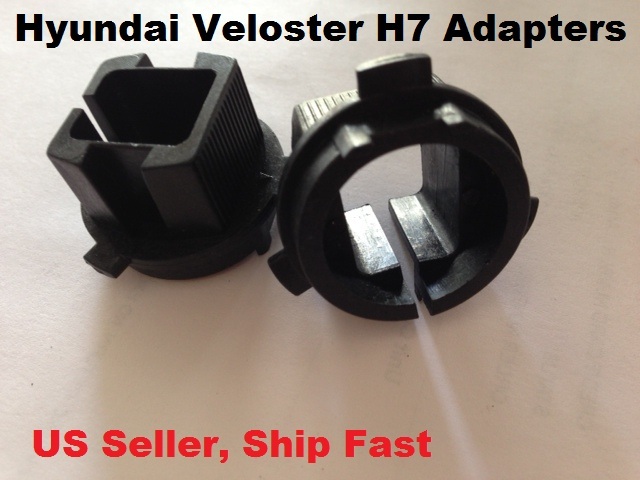 H7 Xenon Bulbs Adapters For Hyundai Veloster Coupe Low Beam HID Installation
