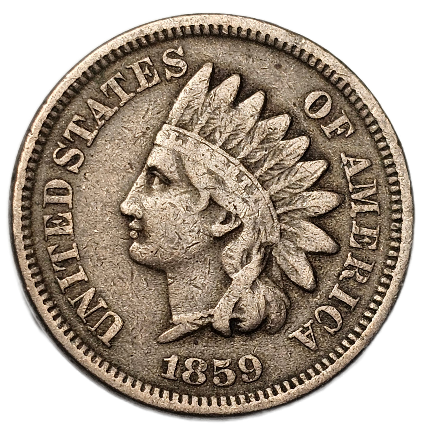 1859 INDIAN CENT FINE FREE USA SHIPPING