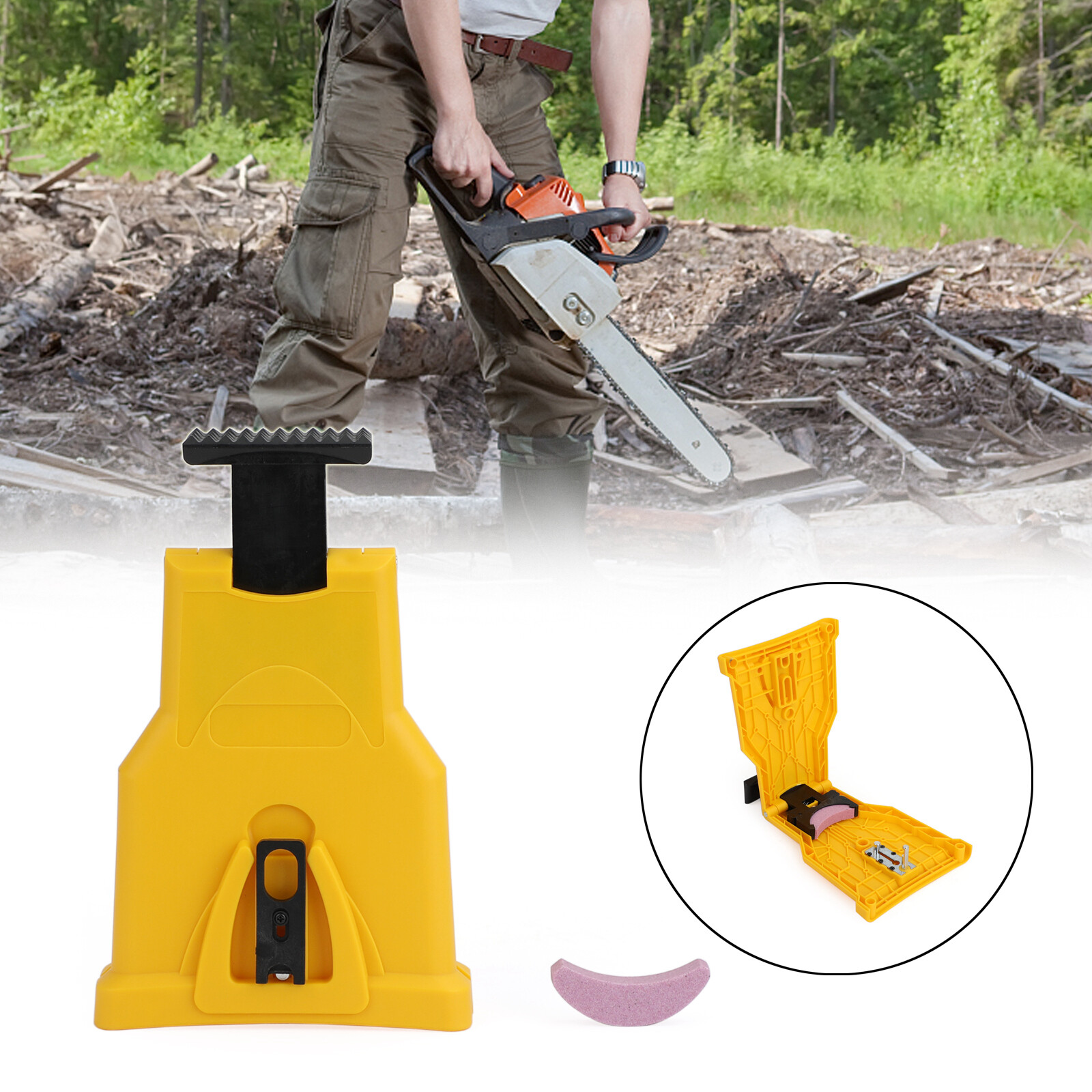 14-20" Chainsaw Teeth Sharpener Saw Chain Blade Fast Sharpening Stone System B9