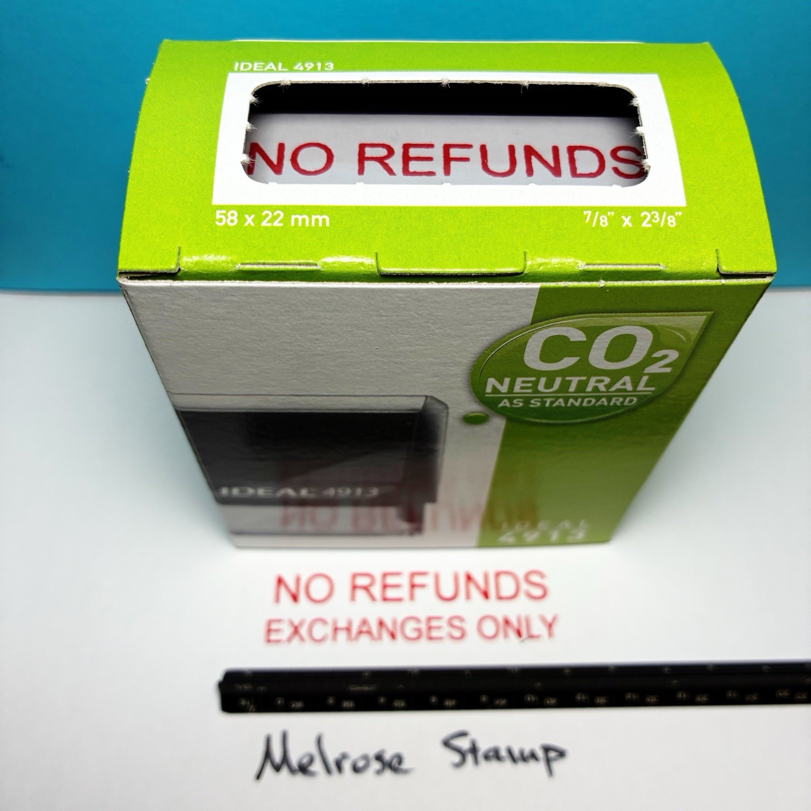 No Refunds Exchanges Only Rubber Stamp Red Ink Ideal 4913