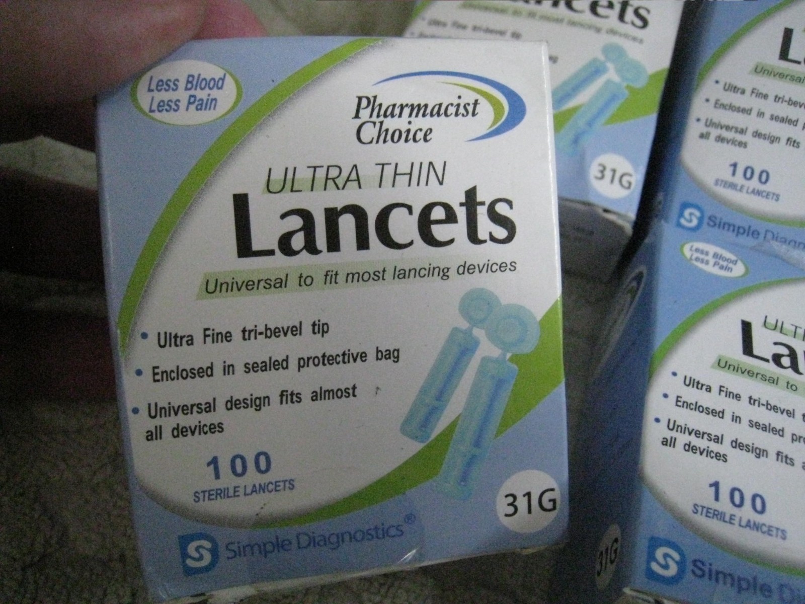 7 Boxes Pharmacist Choice Ultra Thin Lancets 31G - 100x7 01/2027 universal 31100