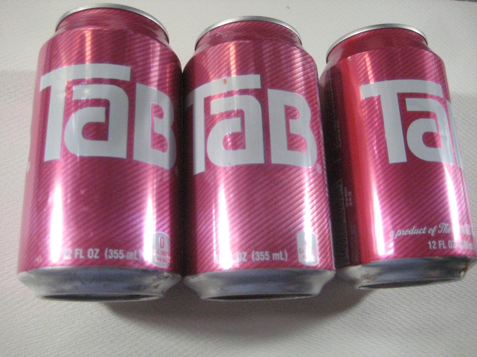 Tab soda can lot 1A of 3 EMPTY 2021 cans drained rare discontinued collectable