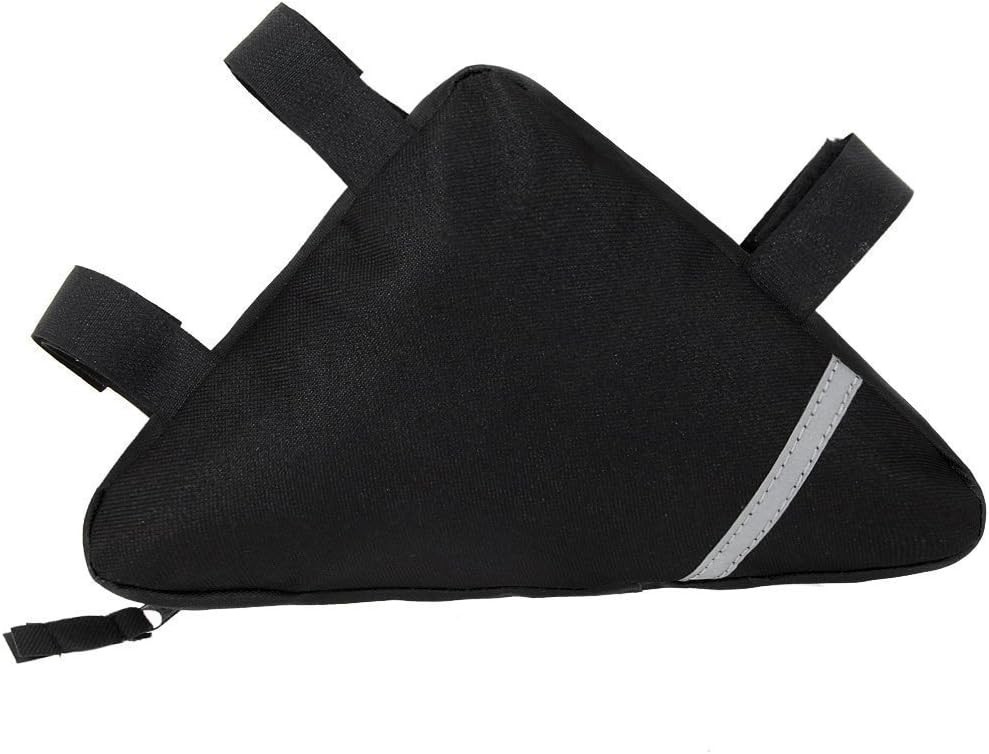Compact Bicycle Frame Bag - Reflective, Lightweight & Easy to Install, Black