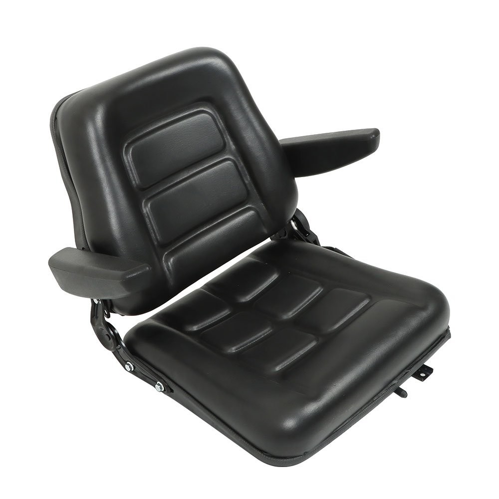 Universal Forklift Seat Fold Down Tractor Seat Adjustable Back & Armrest