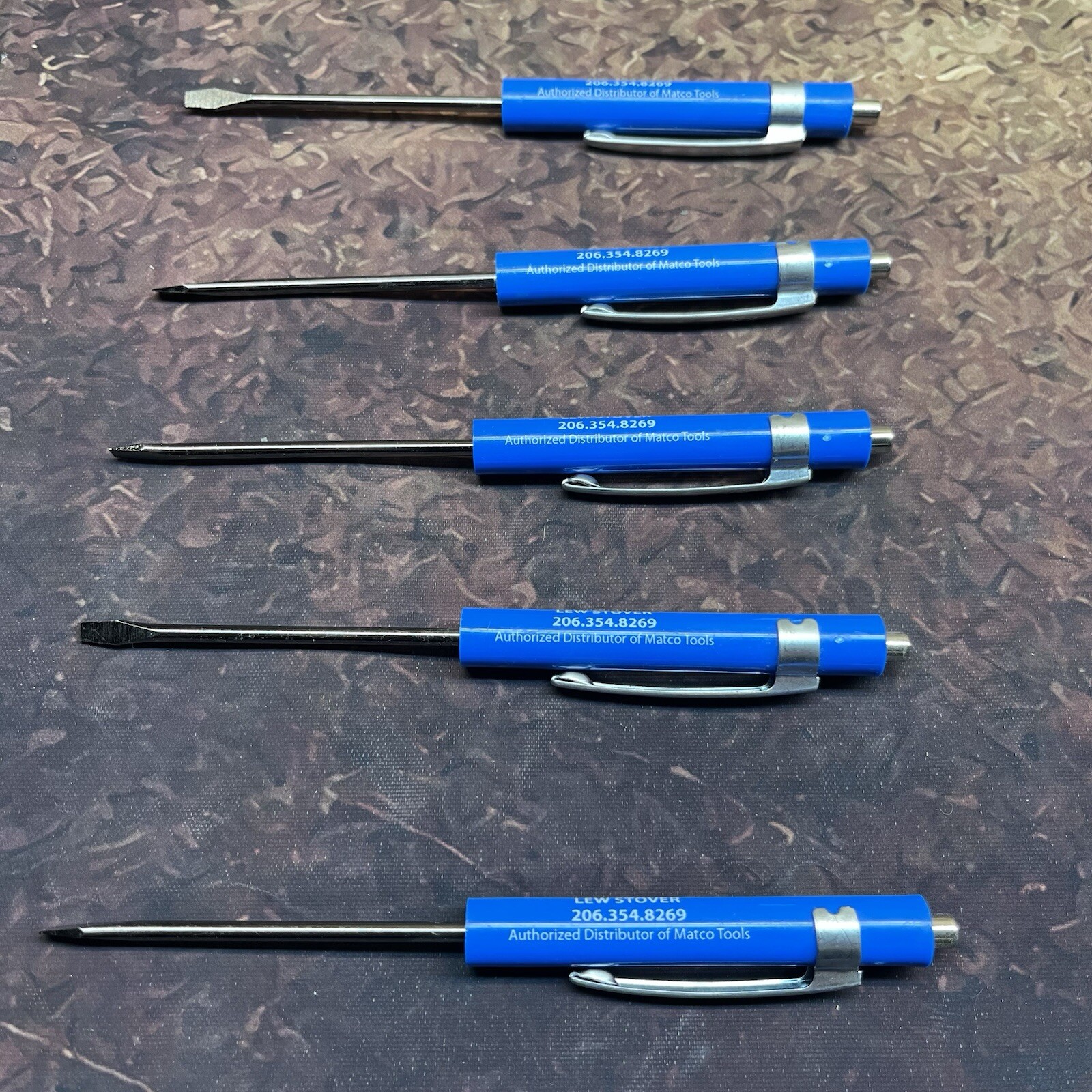Pocket Screwdriver Matco Truck promo strong magnet Lot of 5 w/ improved clip