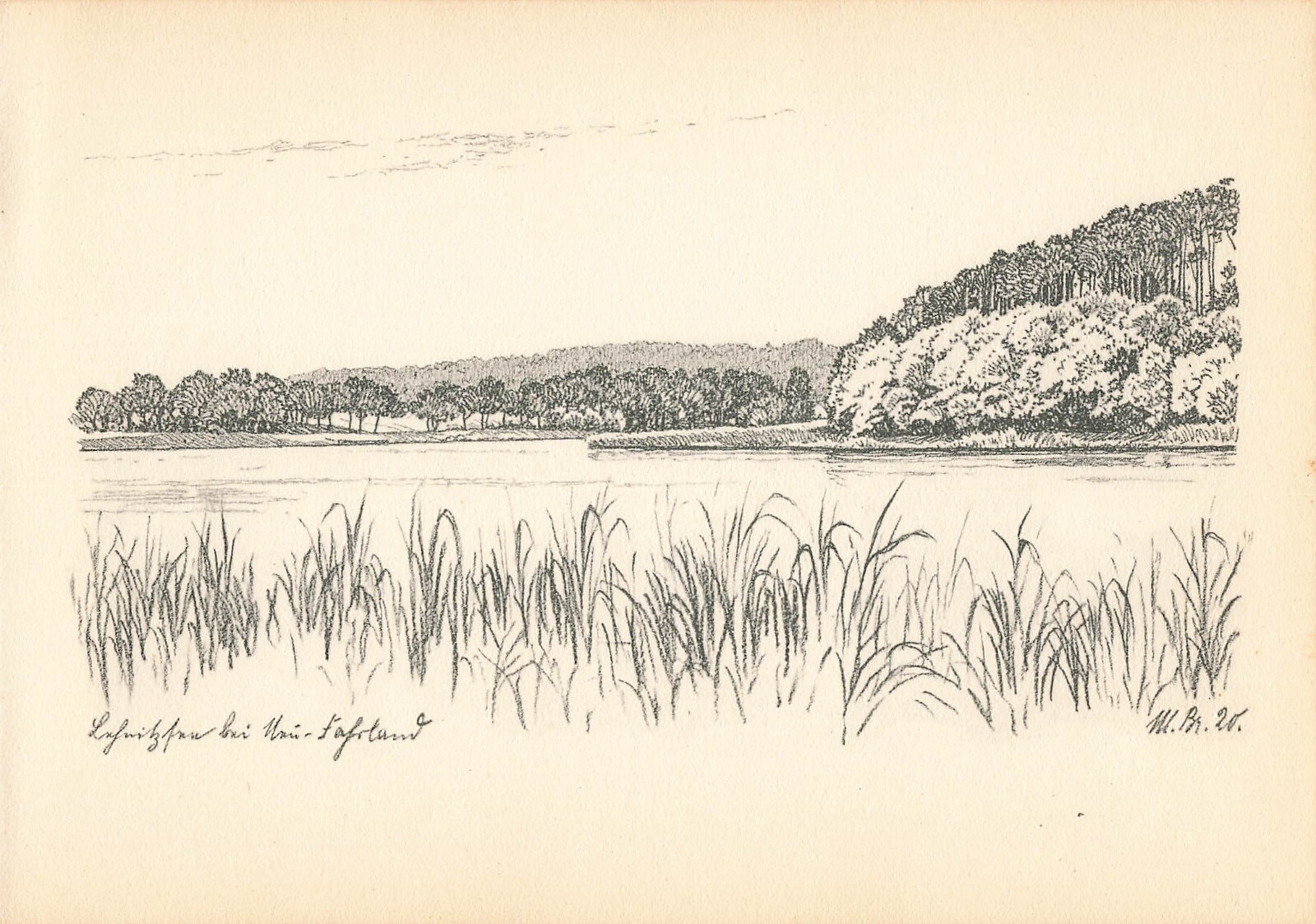 1920 Max Brückner - Lehnitzsee near Neu-Fahrland - Potsdam - Litho Repro Print