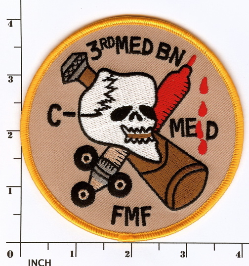 USMC USN 3rd Medical Battalion C-Med FMF Navy/Marines PATCH 3d Med Vietnam repro