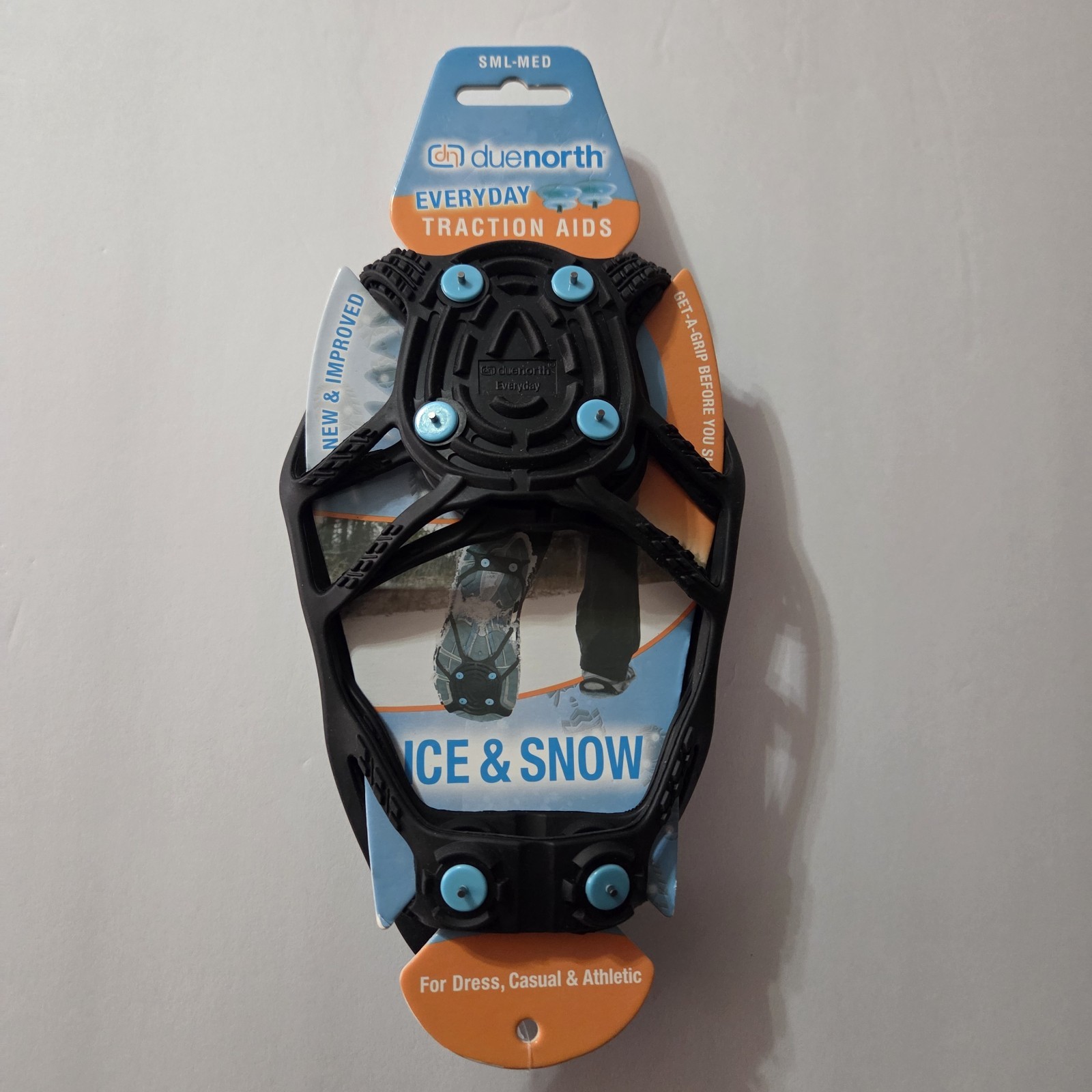 Due North (1 Pair) Black W/2PK Spikes SML-MED for Ice & Snow Traction Aids