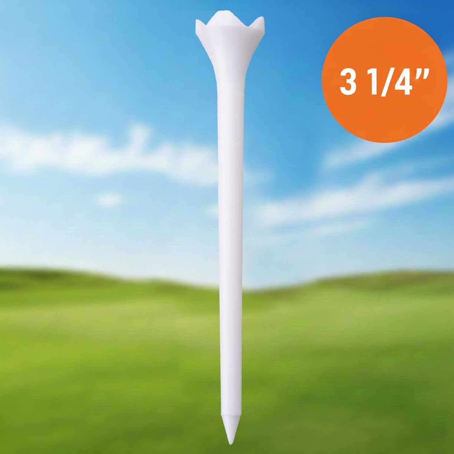Hampton Distribution White Plastic Golf Tees, 30 or 100 Pack, Golf Tees 3 1/4...