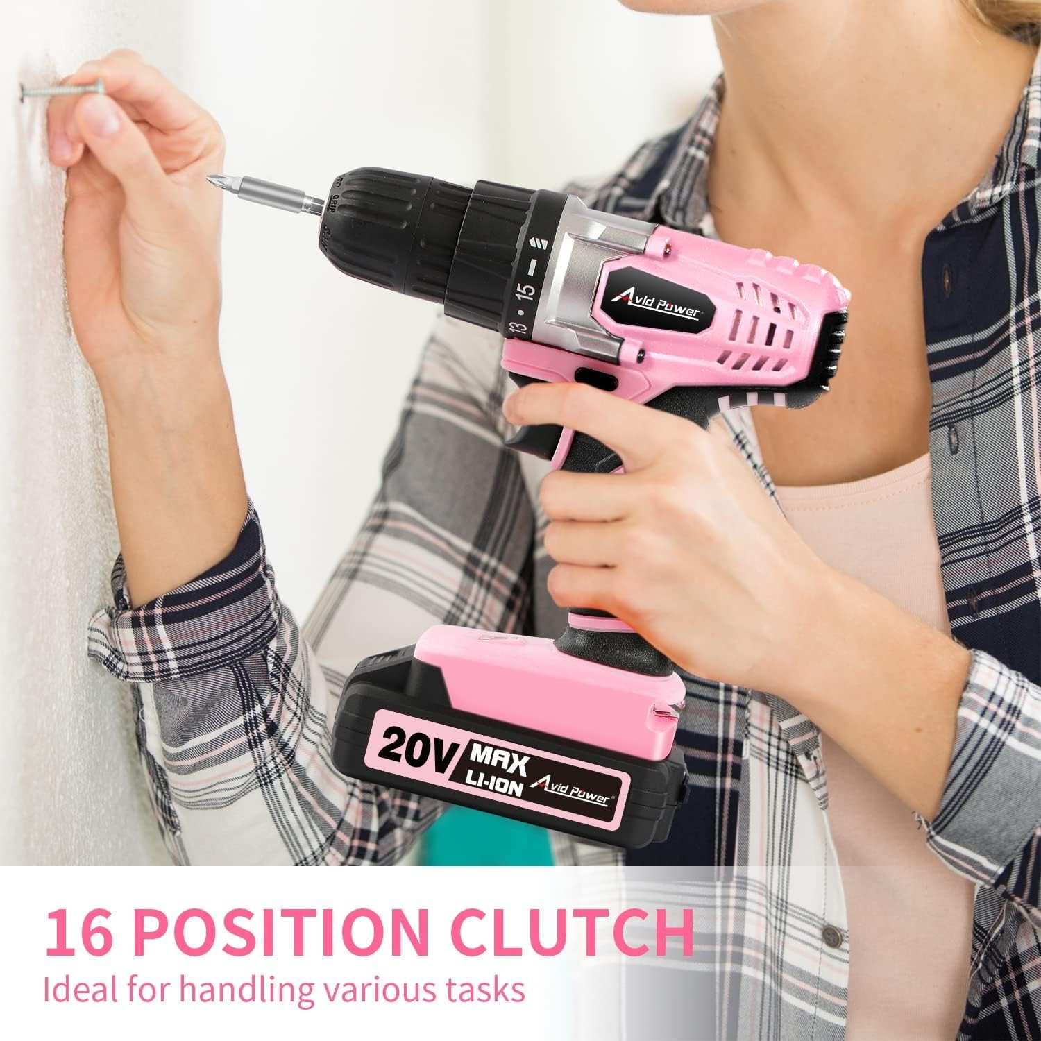 20V Cordless Drill Set for Home DIY & Beginner Projects - Lightweight Power D...