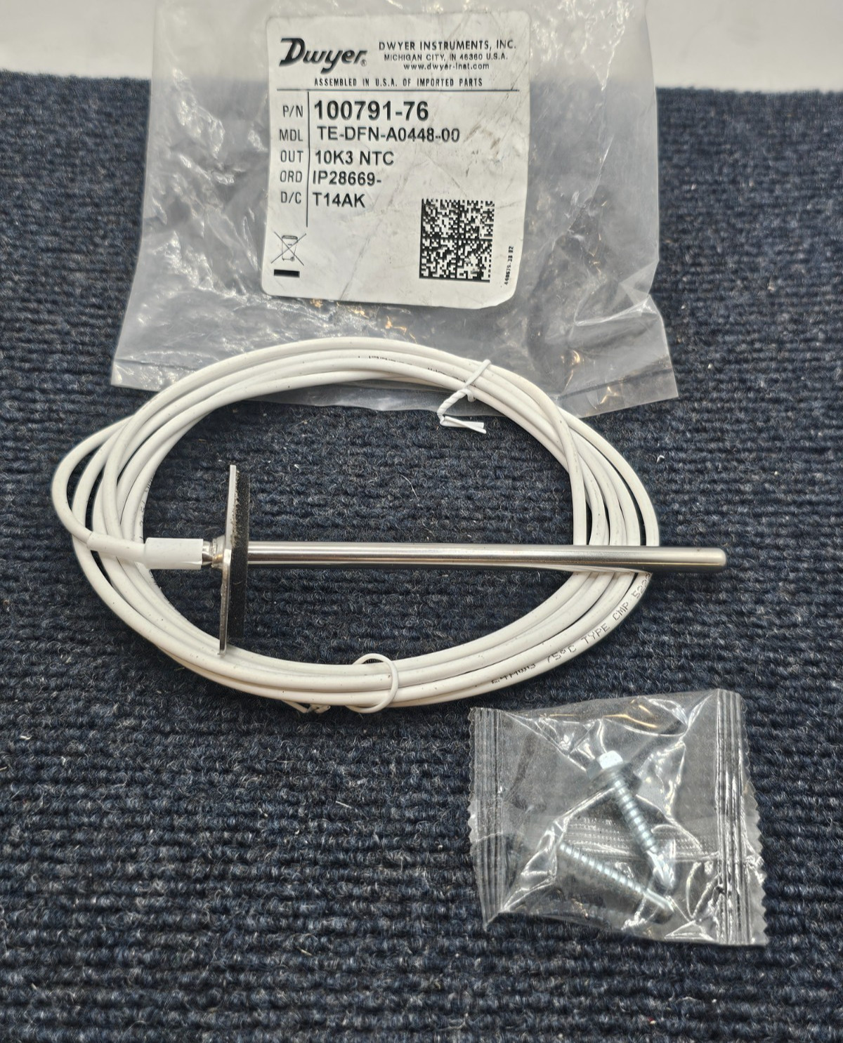 Dwyer 100791-76 Air Duct Temp Sensor TE-DFN-A0448-00