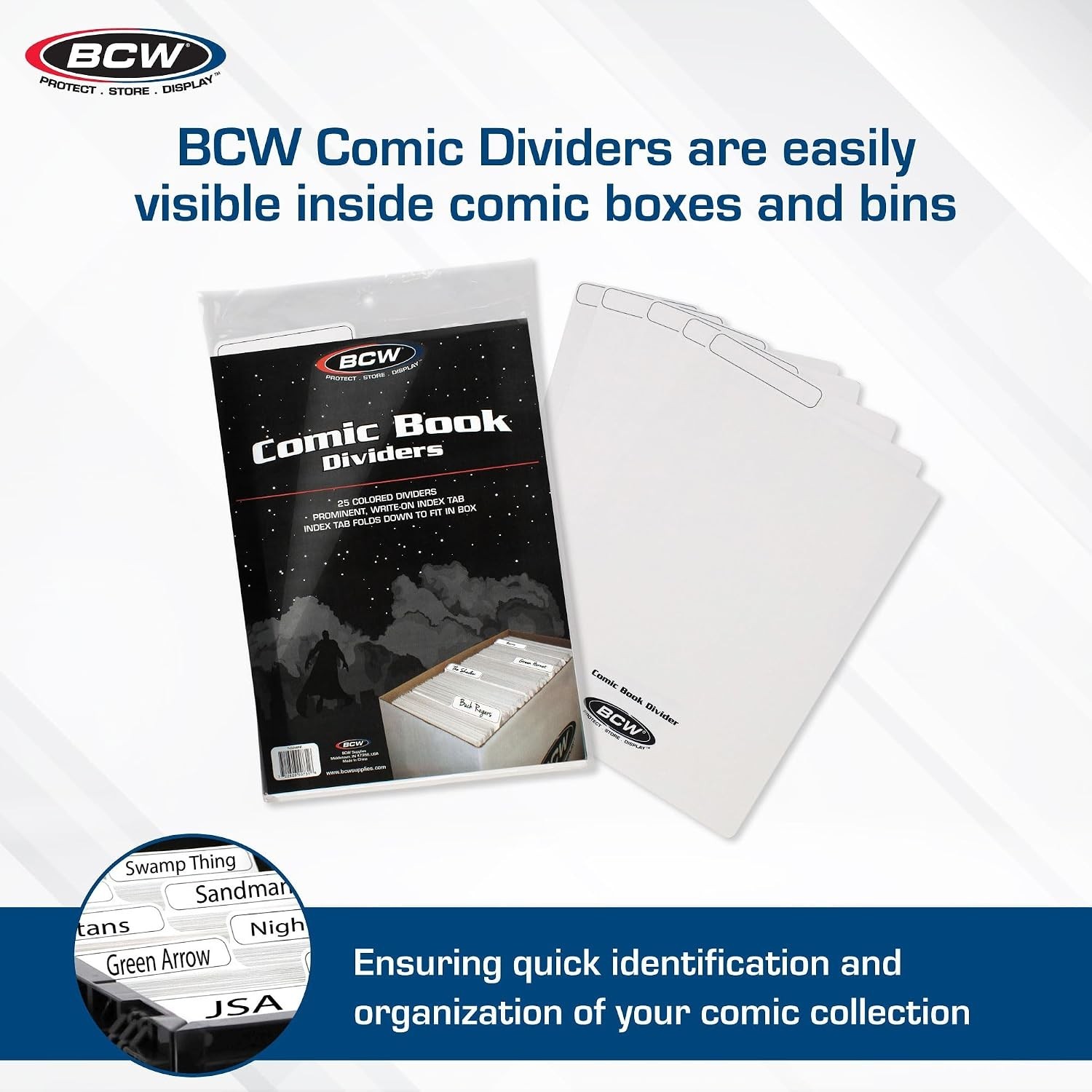 Durable 25-Pack Comic Book Dividers - Archival Polyethylene with Write-On Tabs