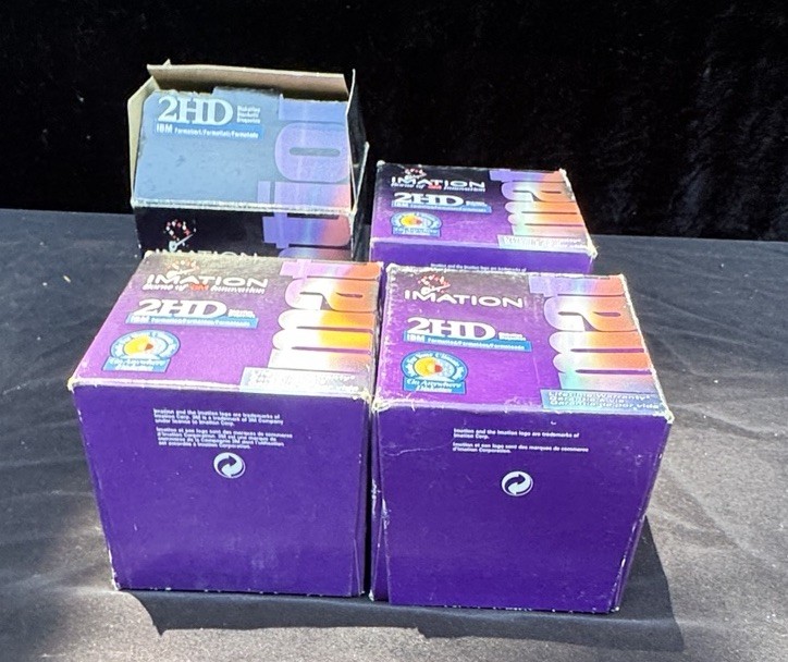 Imation 2HD 3.5" Inch Floppy Diskettes Lot 4 4 Boxes 3 Sealed! Mint Unused