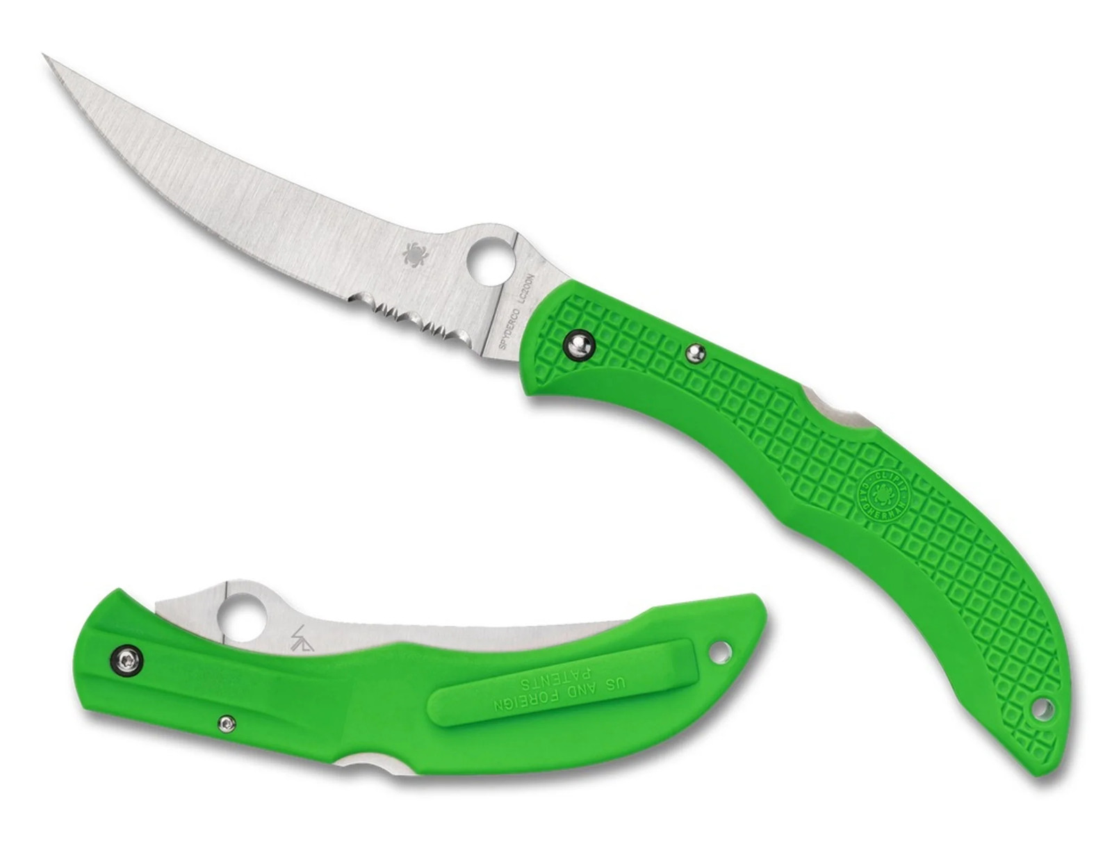 Spyderco C17PSGR Catcherman 2024 Sprint Run LC200N Salt Knife Green FRN