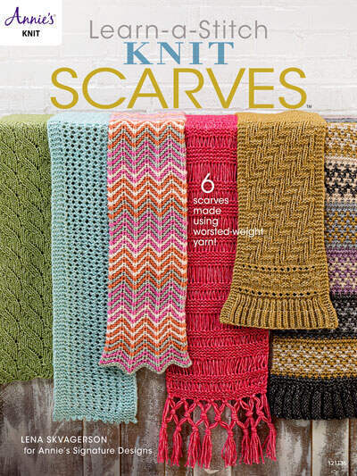 NEW LEARN-A-STITCH KNIT SCARVES 6 GREAT DESIGNS