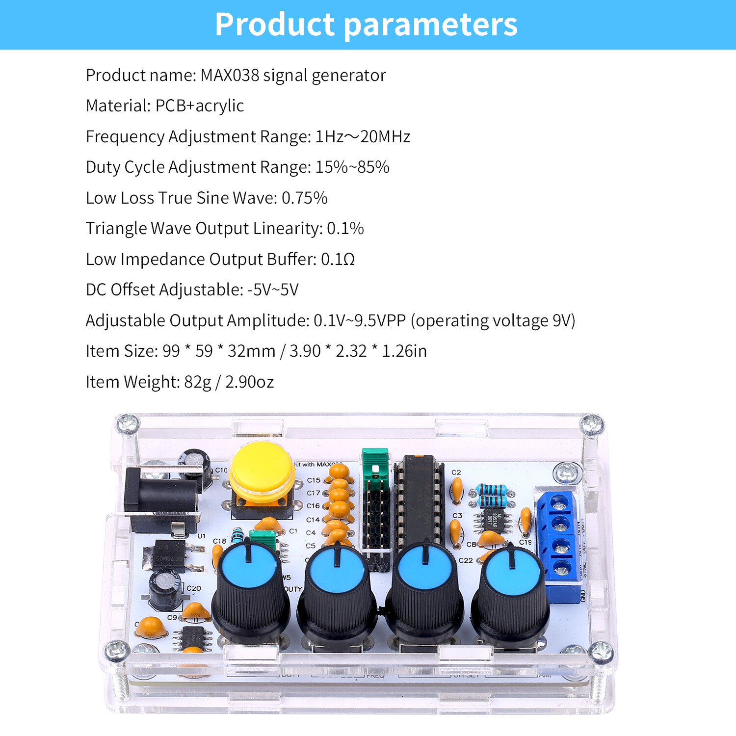 MAX038 20MHz Function Signal Generator Module Triangular Pulse 0Wave X9L2