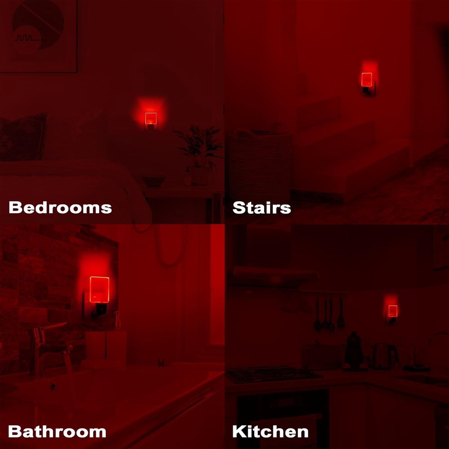 2-Pack Red LED Plug-In Lights – Dusk Sensor