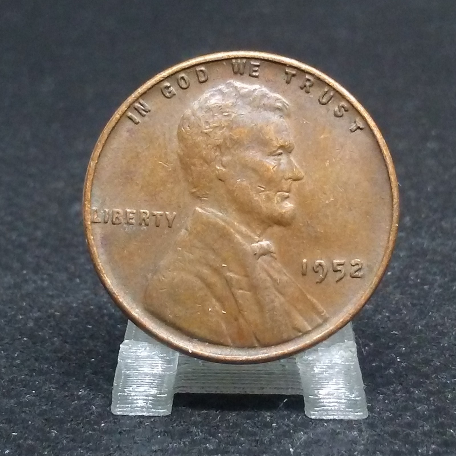 1952 Wheat Penny Die Chip on Wheat Ears