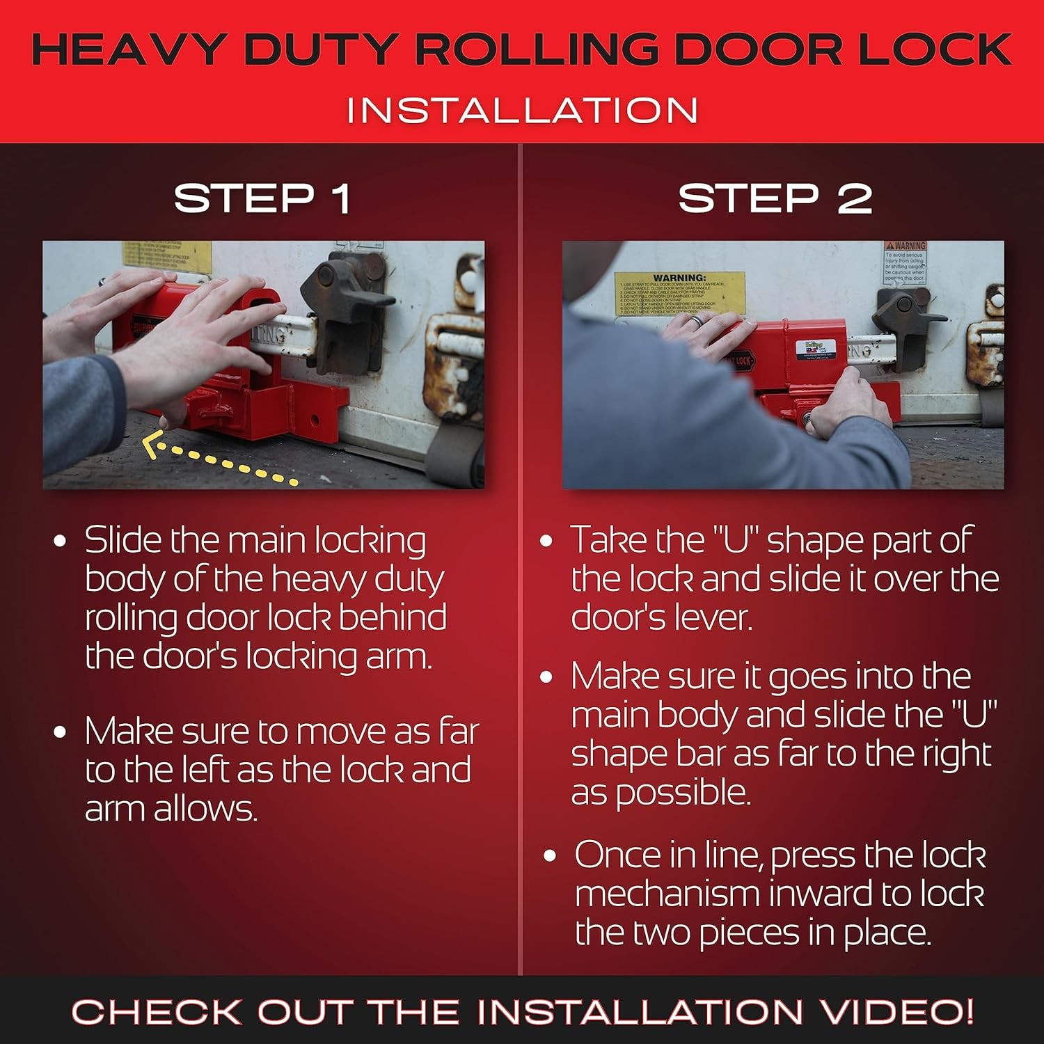 Heavy Duty Rolling Door Lock - Keyed Roll Up Door Security, Keyed Differently