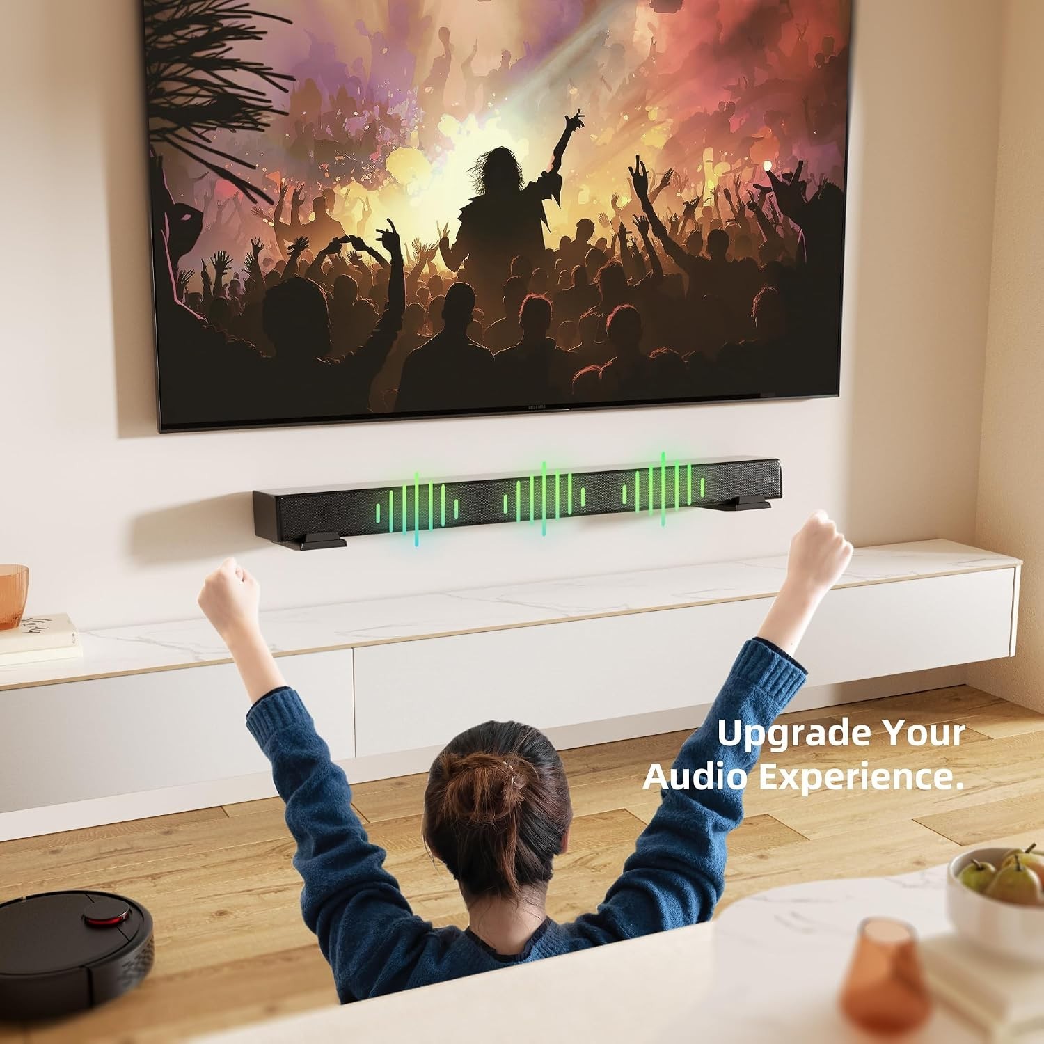 Versatile Adjustable Soundbar Mount - For Wall, TV, or Bookshelf Use, Black