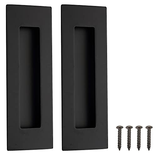 Recessed Finger Flush Pulls for Pocket Door 6 Inch Stainless Steel Black