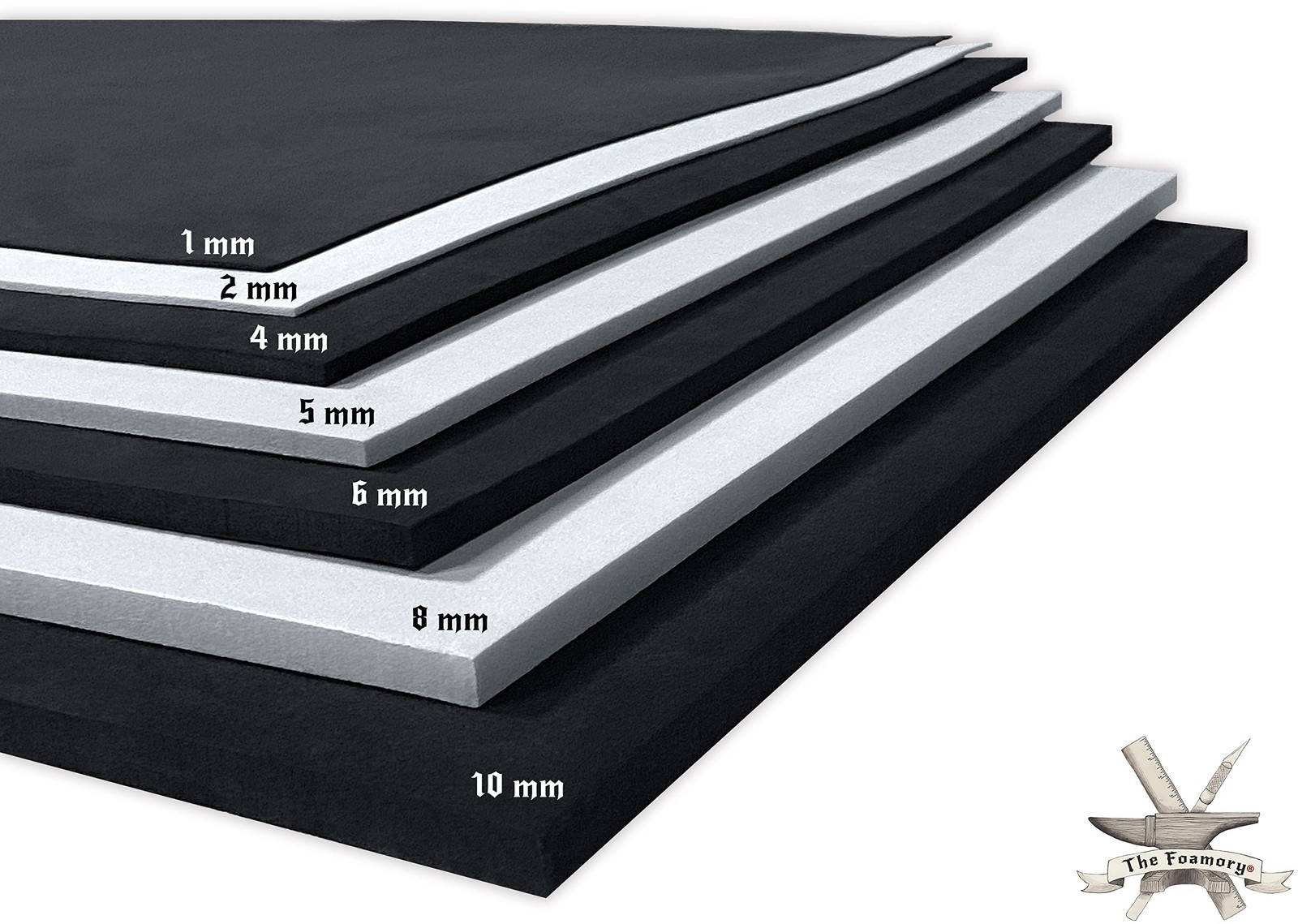 EVA Foam Cosplay - 10mm (1mm to 10mm) - Black or White - 14 x 39 Sheet - Ultra H