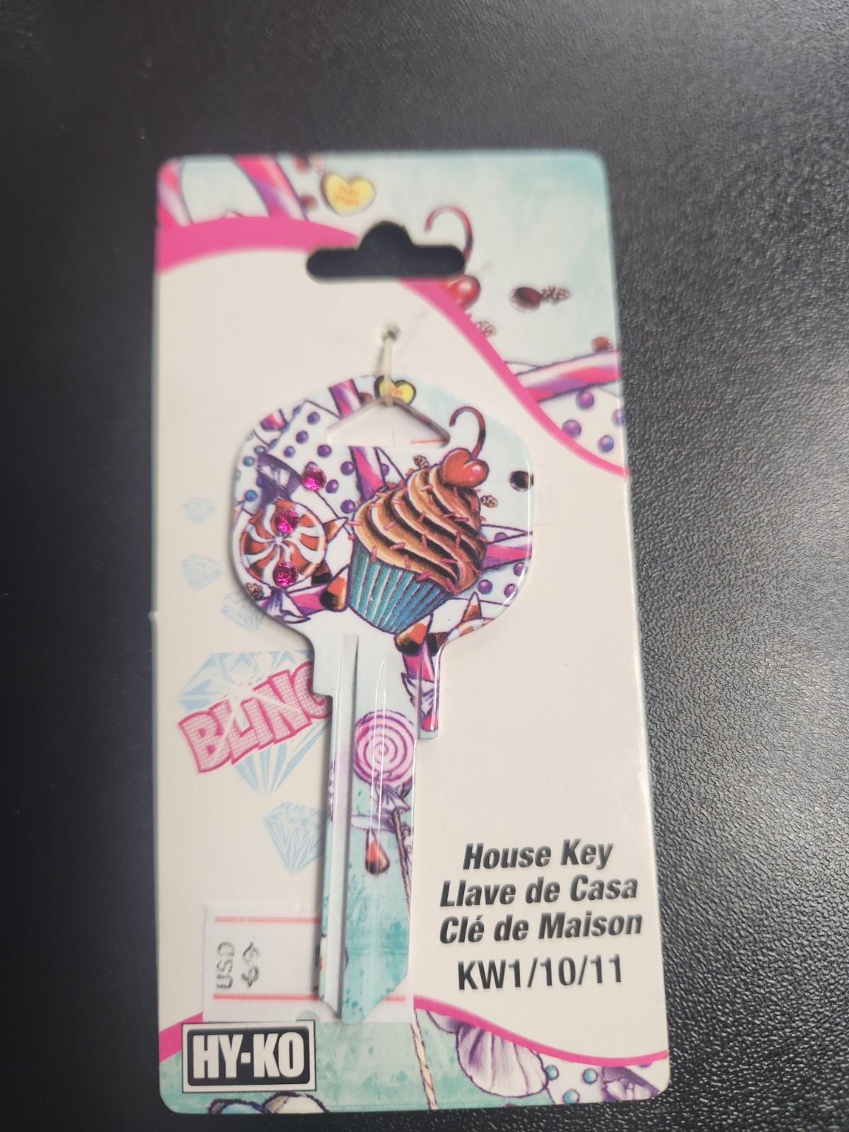 Bling Cupcake Kwikset KW1/KW10 key blank (DISCON.) - READ DETAILS BELOW