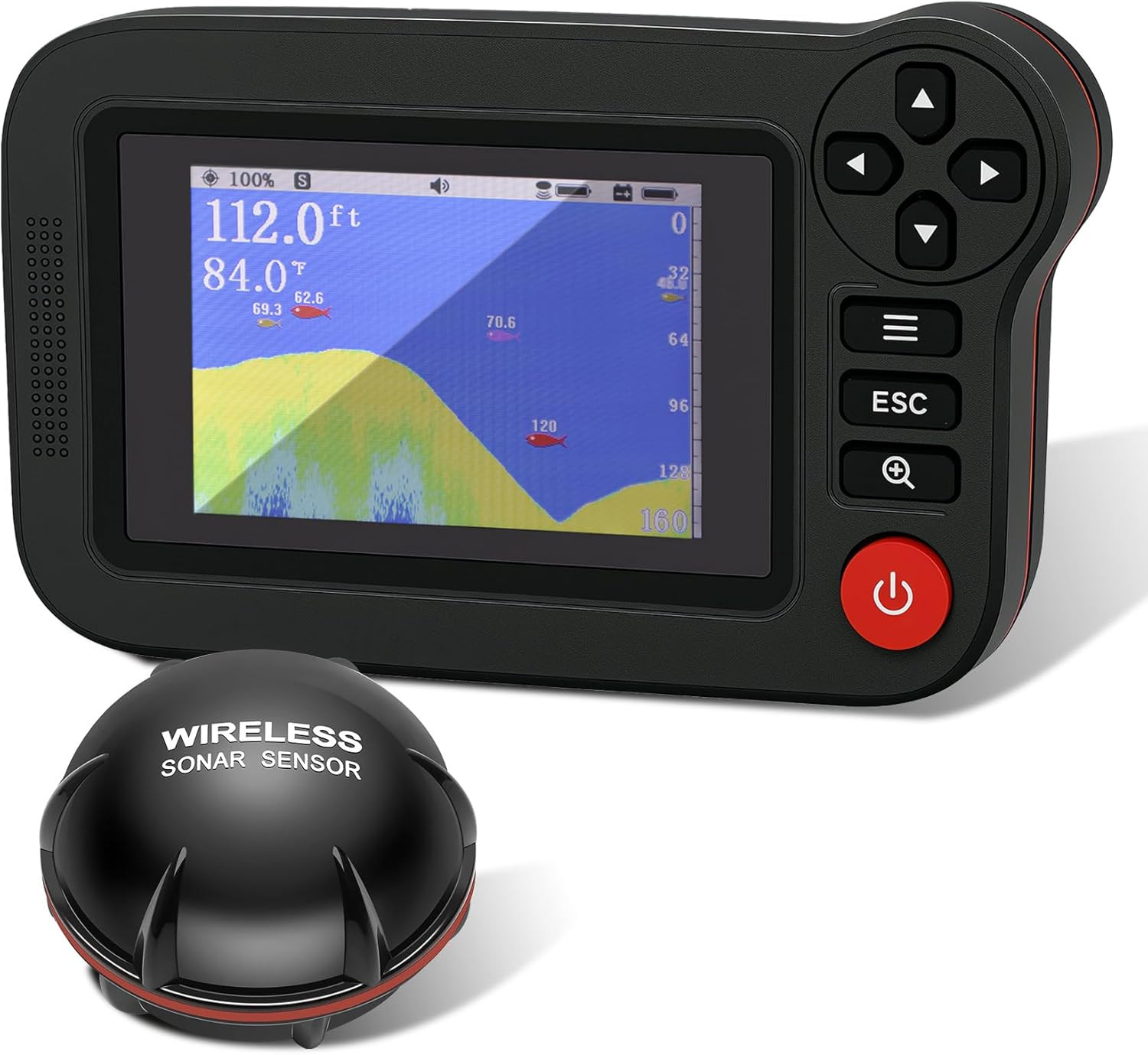 Wireless Portable Fish Finder with LCD Display for Kayak & Ice Fishing