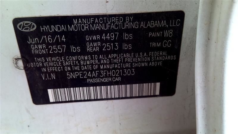 SONATA 2015 Fuse Box Cabin 1037359701