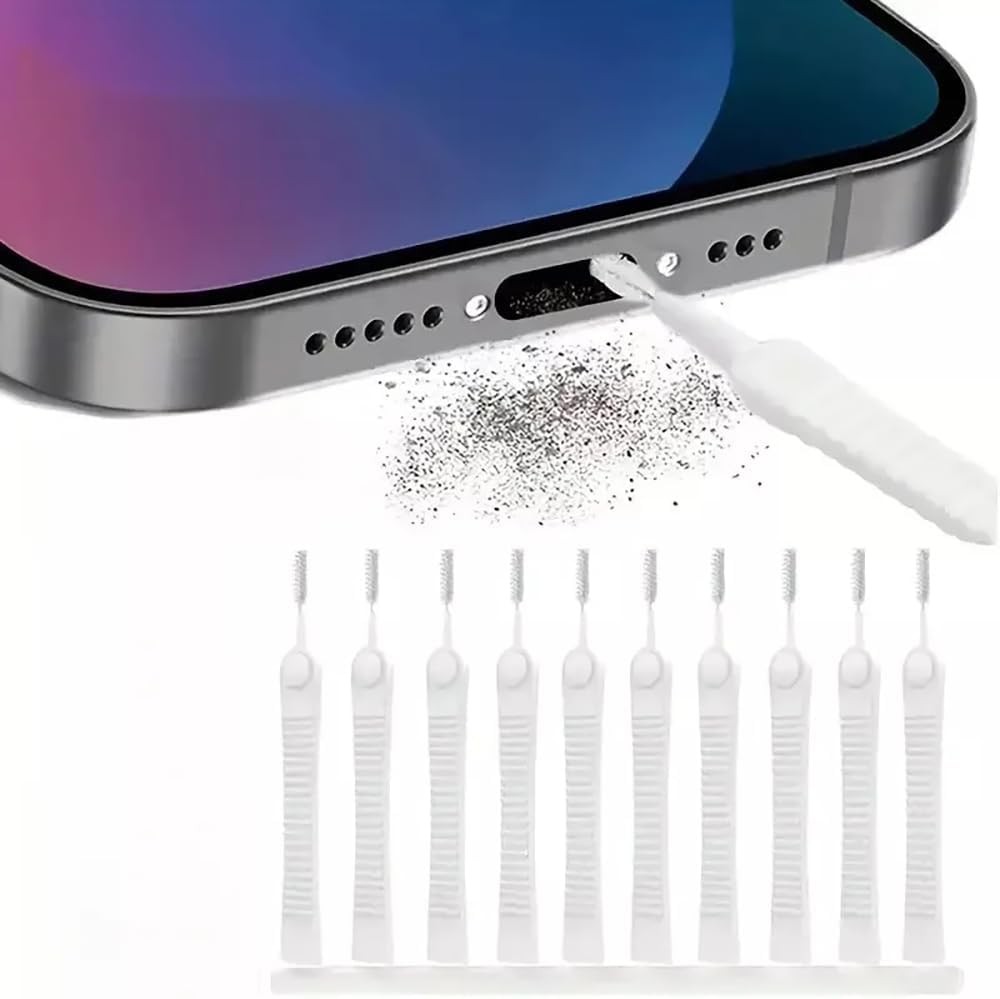 10-Pack Phone Charging Port Cleaning Tool Kit Mini Brushes for iPhone