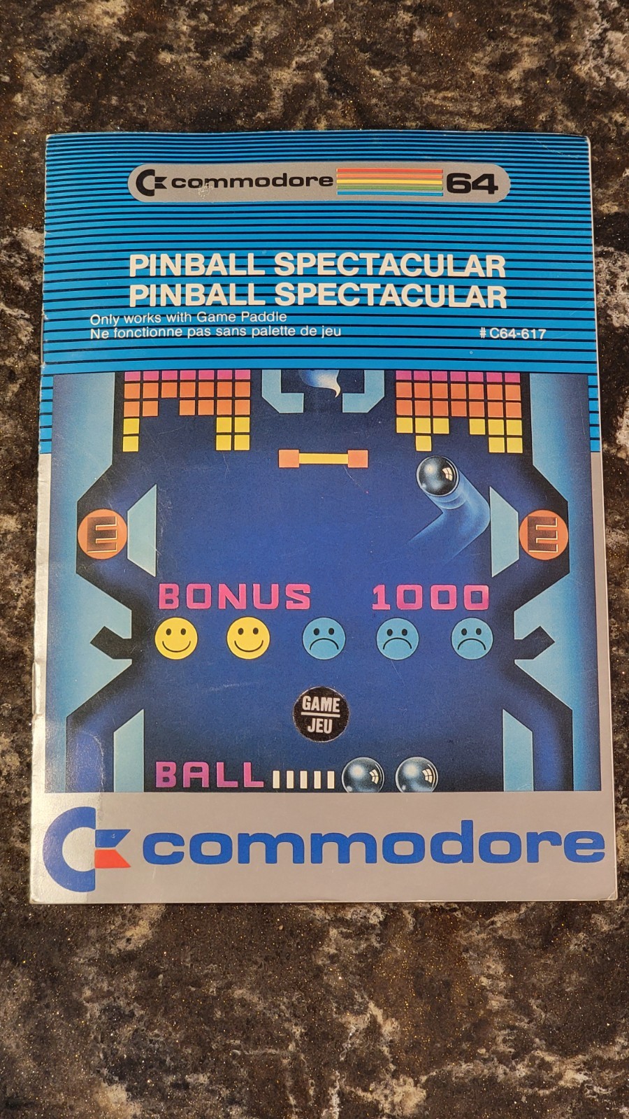 Vintage - Commodore 64 1983 "PINBALL SPECTACULAR" Instruction Manual - NM