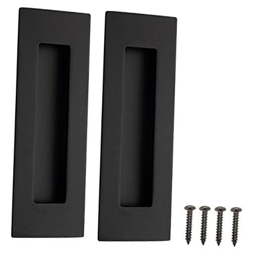 Recessed Finger Flush Pulls for Pocket Door 6 Inch Stainless Steel Black
