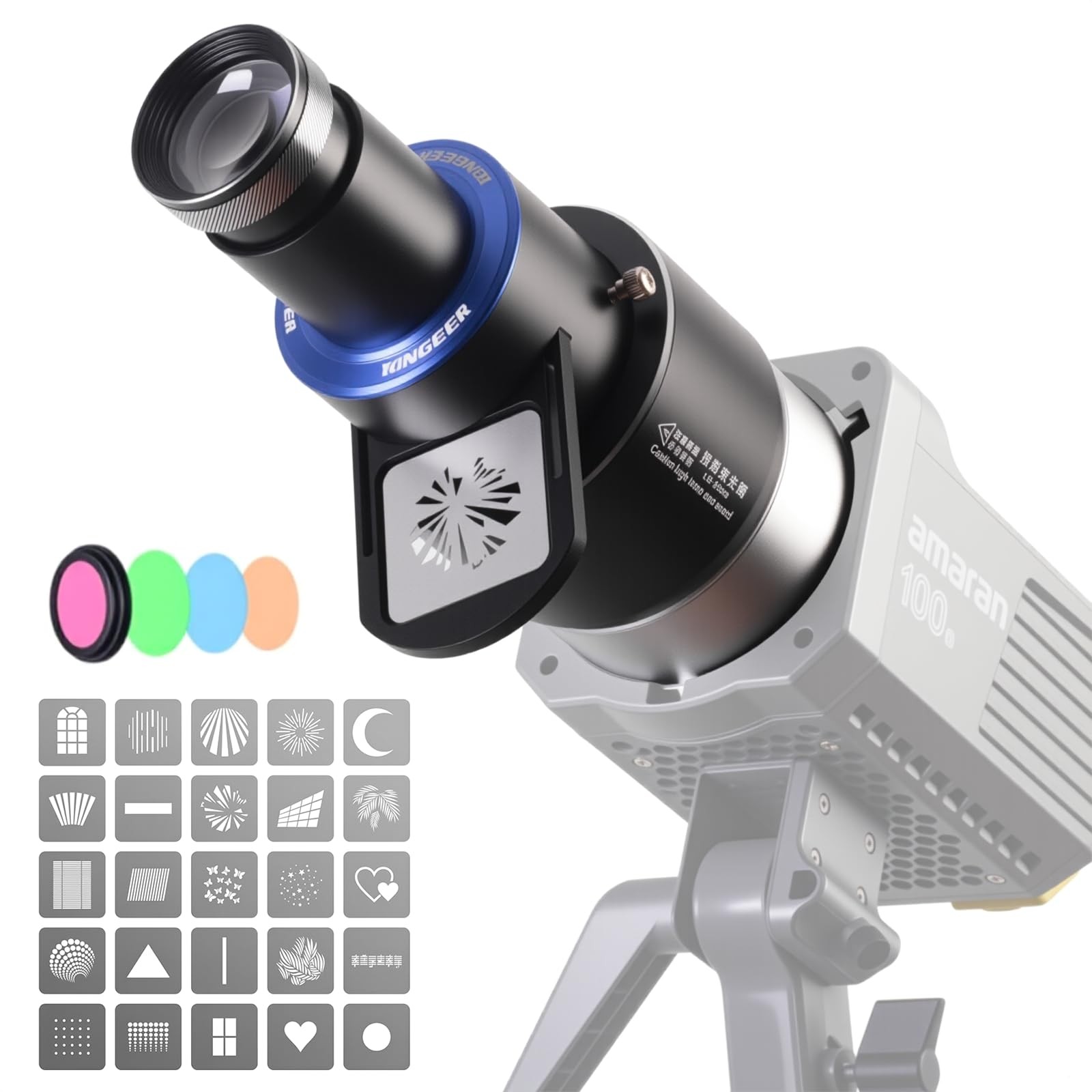Bowens Mount Projector Attachment,Spotlight Conical Optical Snoot kit for Flash