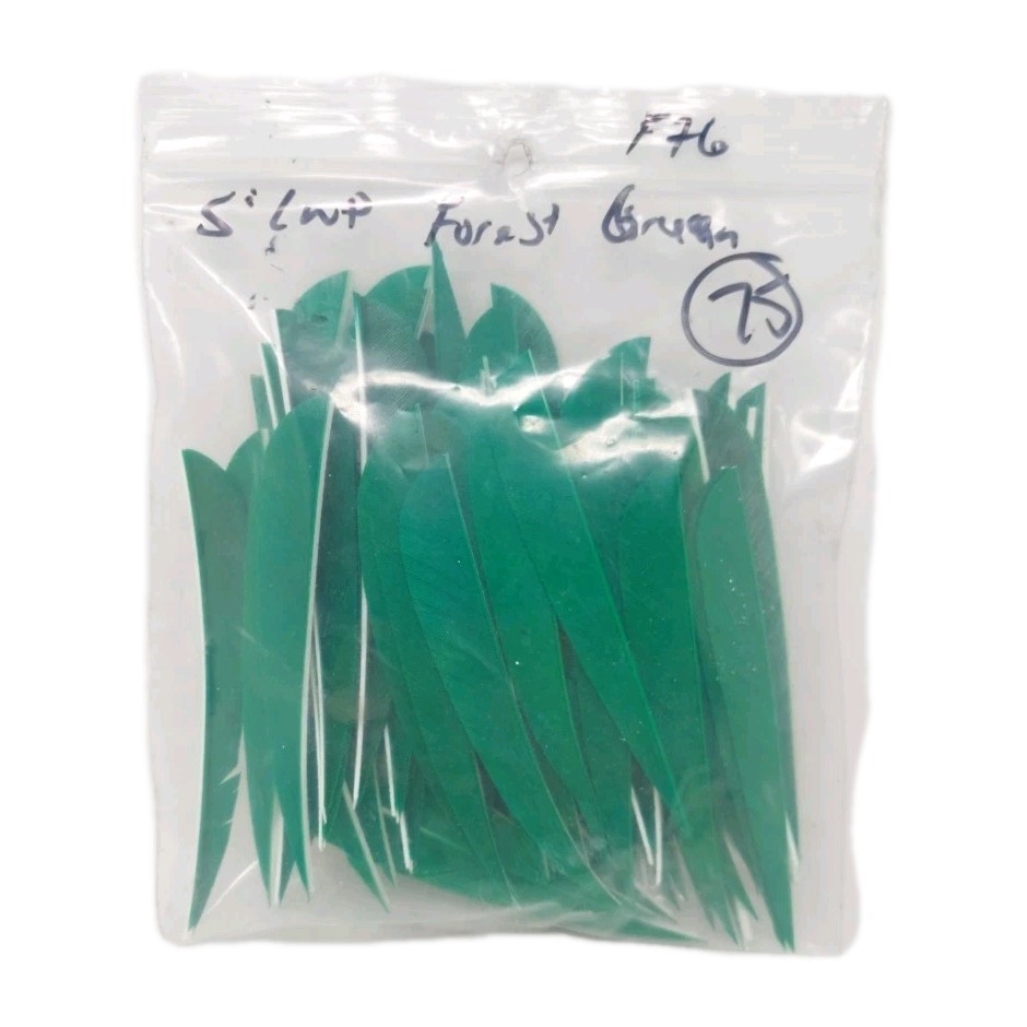 75 Count Archery Arrow Feathers 4" Left Wing: Parabolic Forest Green