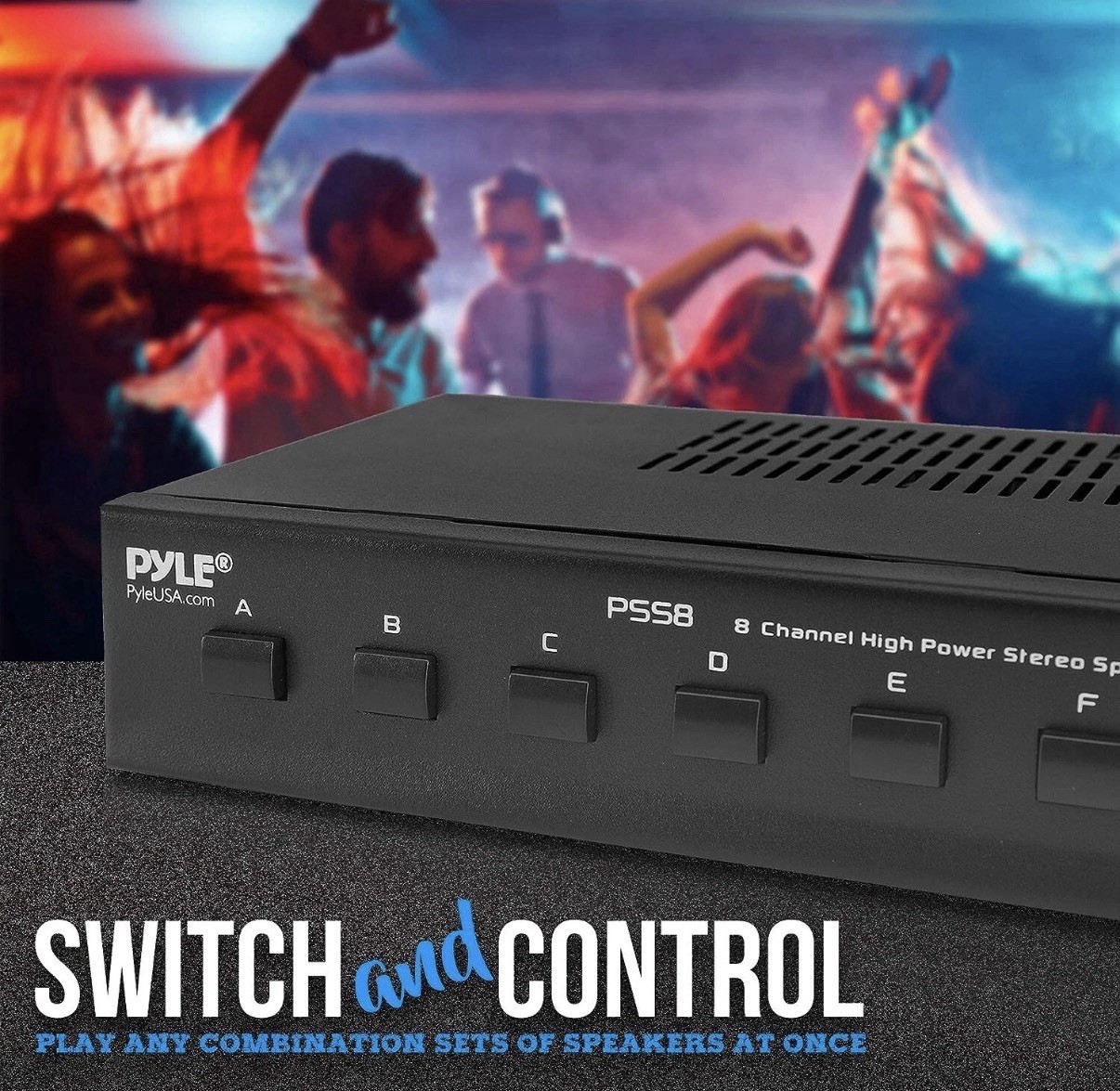 Pyle PSS8 8 Zone Multi Channel Speaker Stereo Amplifier Switch Box Hub