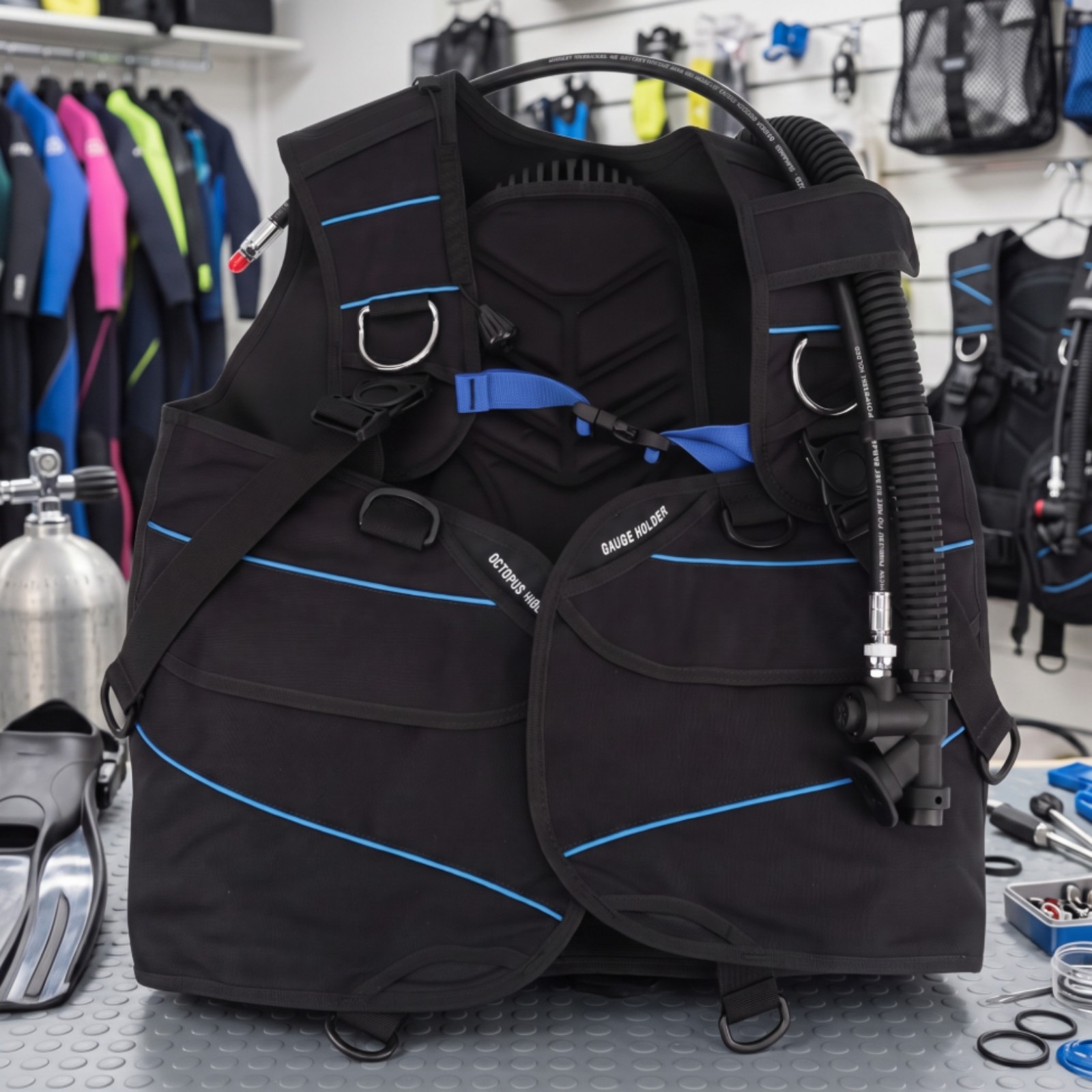 Jacket-Style BCD Adjustable Scuba BCD Padded for Recreational Divers