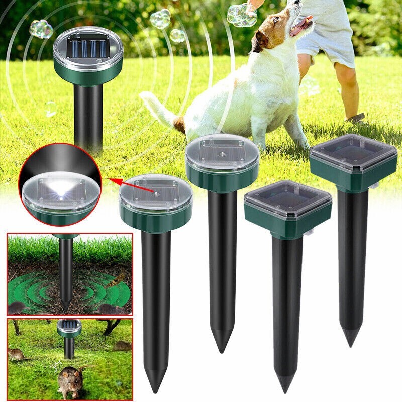 Mole Repellent Solar Powered 8 Pack Sonic Mole Deterrent Spikes for Lawn Garden