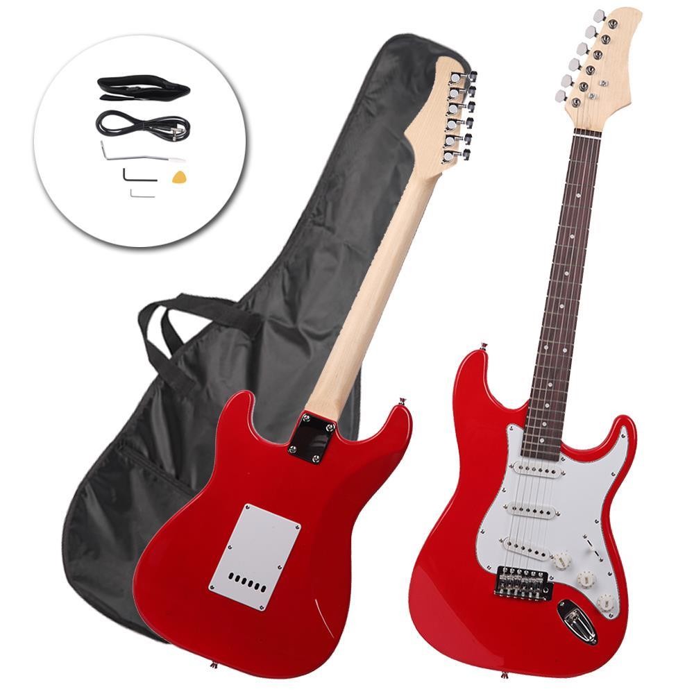 Fingerboard Electric Guitar Red +Gigbag +Cord+Strap+Accessor
