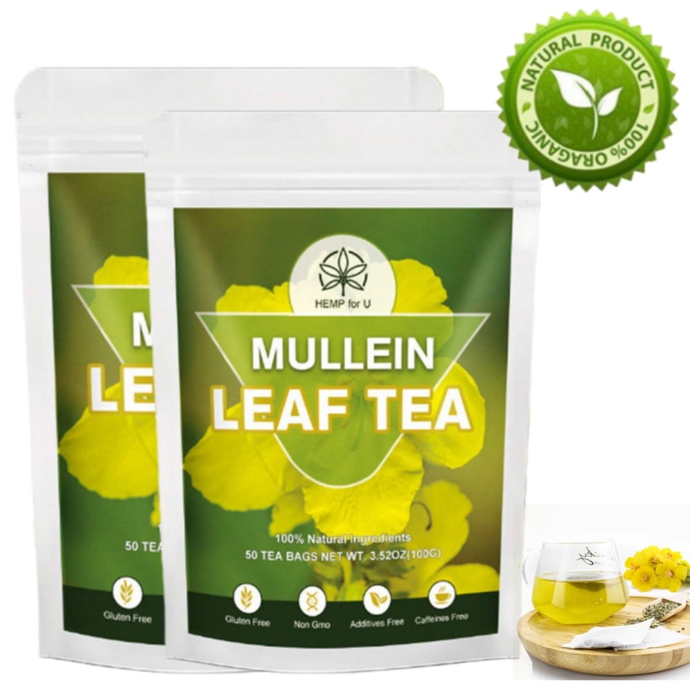 100Packs Mullein Leaf Tea Bags - Lung Cleanse Detox Herbal Enhance Immunity