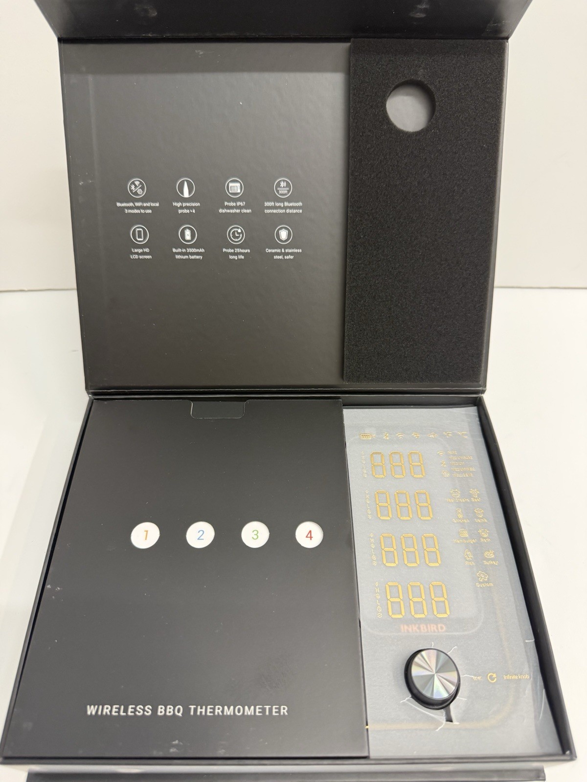 WiFi Wireless Meat Thermometer with 360°Readable LCD Standalone Base