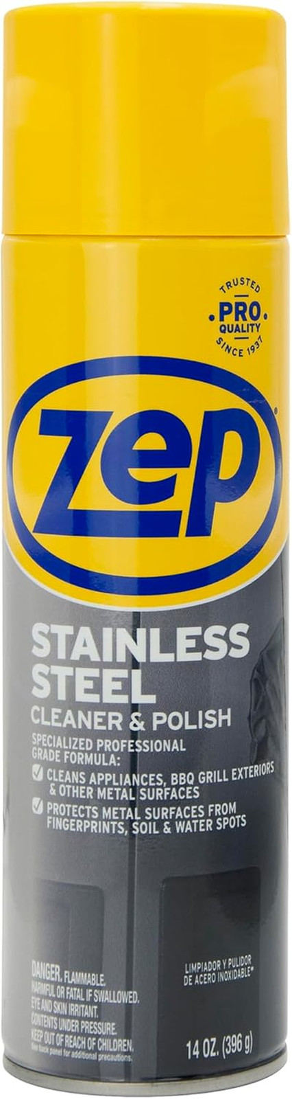 Zep Stainless Steel Cleaner and Polish 14 Ounces - ZUSSTL14 - Protects Metal Sur