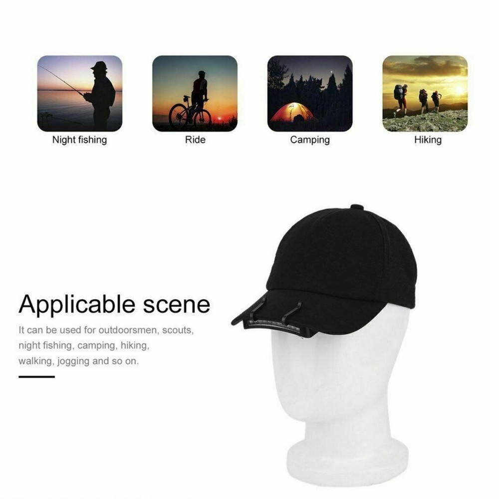 11 LED Beads Mini Cap Clip-on Head Lamp Headlight Hat Mounted Torch Light